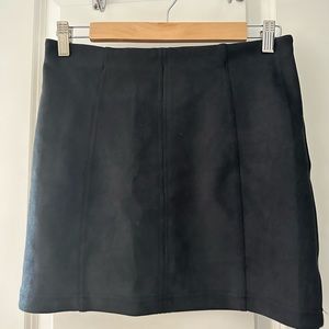 Black Suede Mini Skirt